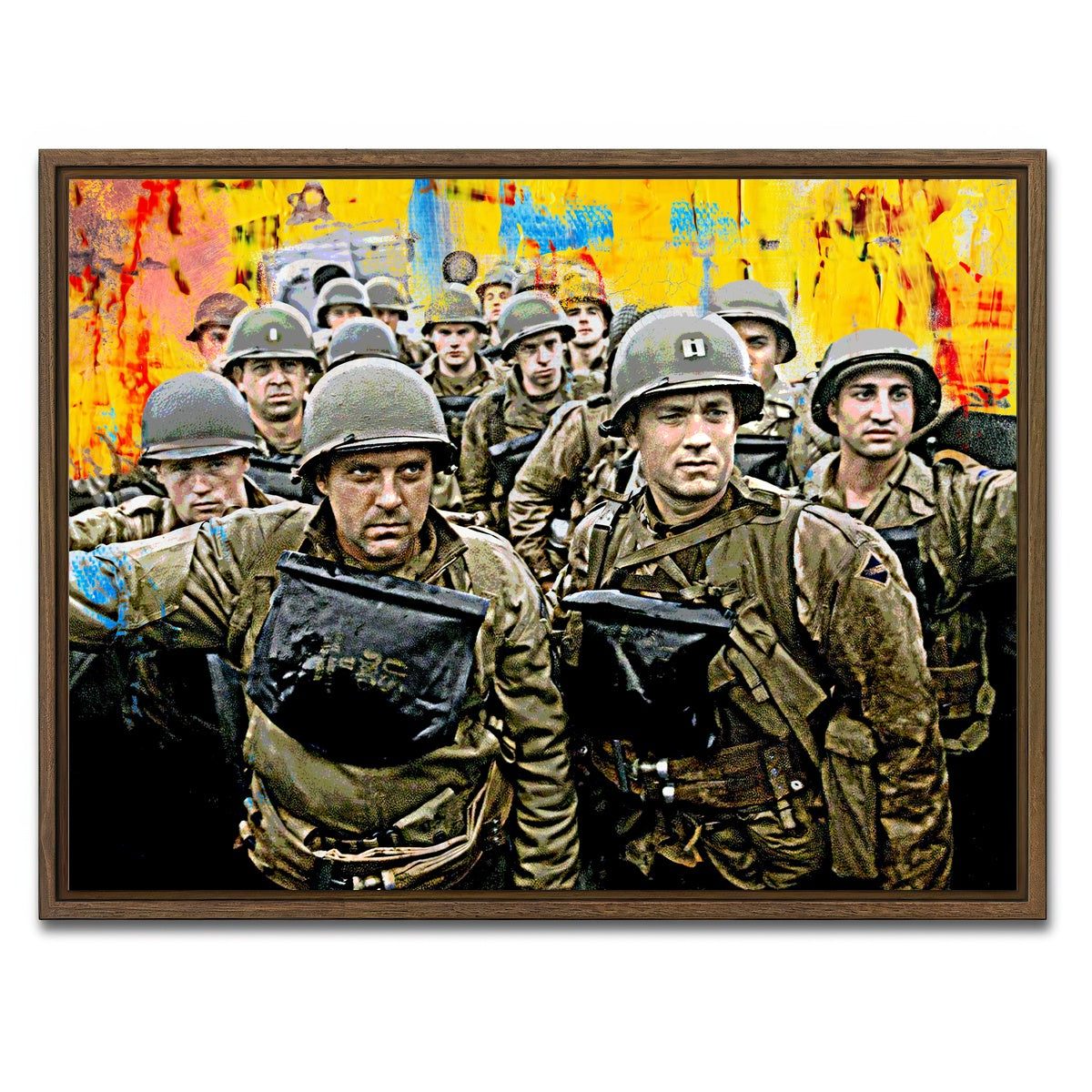 AUTO-MOCKUP WHITE | Saving Private Ryan Abstract | 1 Piece | Walnut Framed Canvas | group=4x3