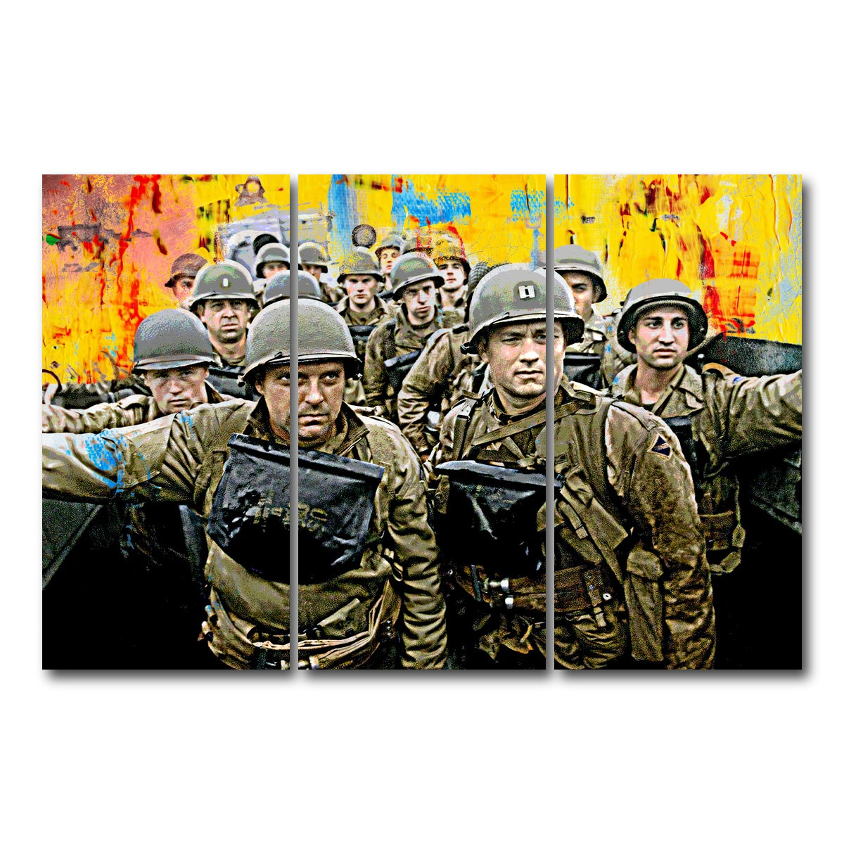 AUTO-MOCKUP WHITE | Saving Private Ryan Abstract | 3 Piece | Gallery Wrap Canvas | group=12x24