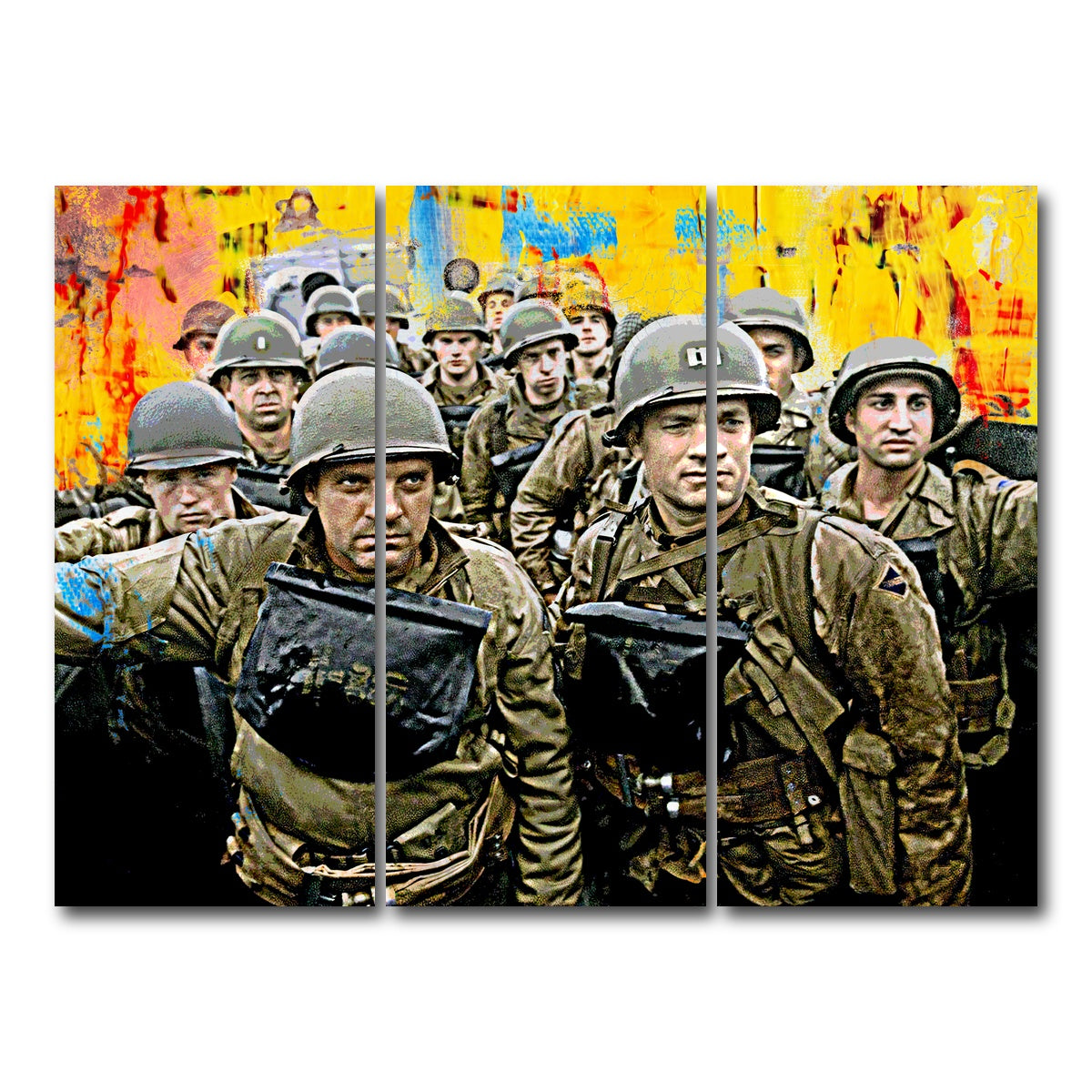 AUTO-MOCKUP WHITE | Saving Private Ryan Abstract | 3 Piece | Gallery Wrap Canvas | group=8x18