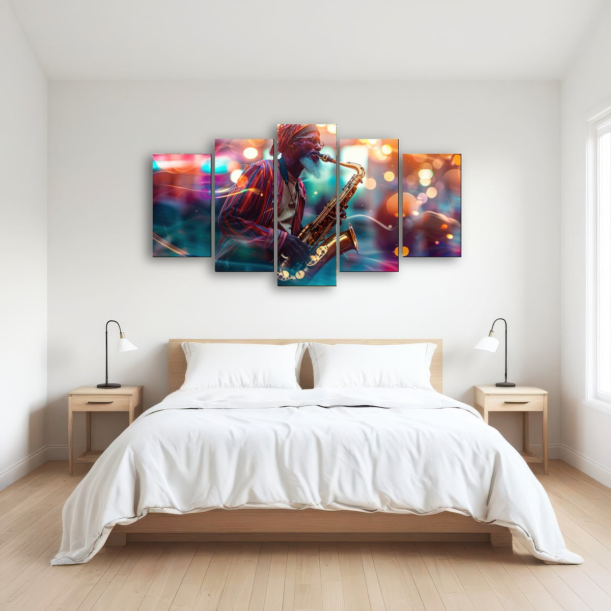 AUTO-MOCKUP ROOM | Saxophonist in the city lights