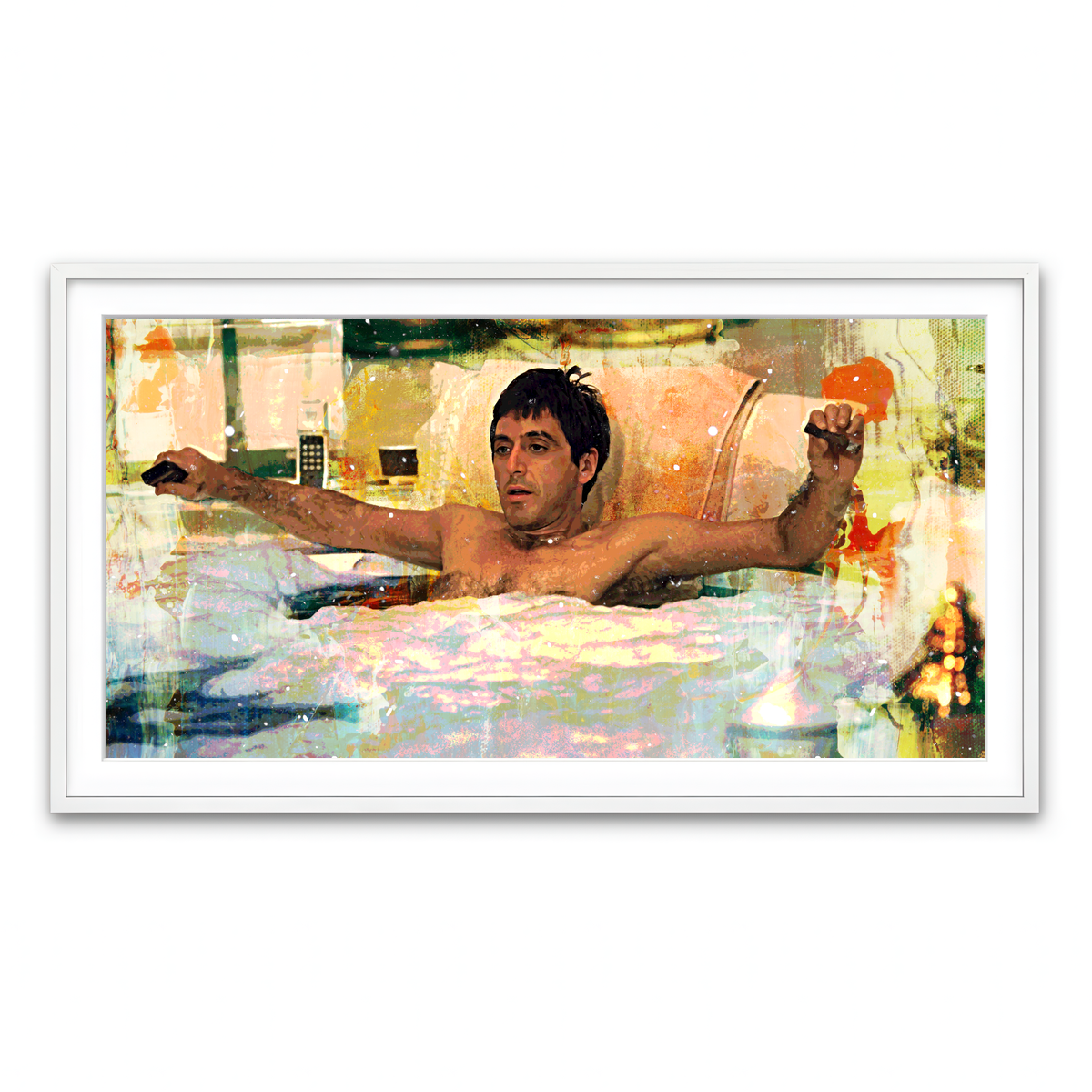 Framed Print 2x1 White