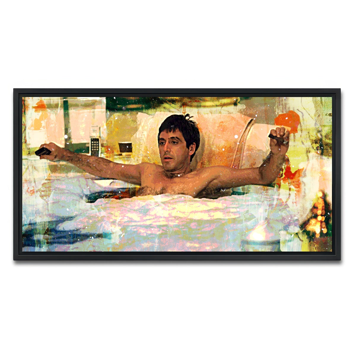 AUTO-MOCKUP WHITE | Scarface Bathtub | 1 Piece | Black Framed Canvas | group=2x1