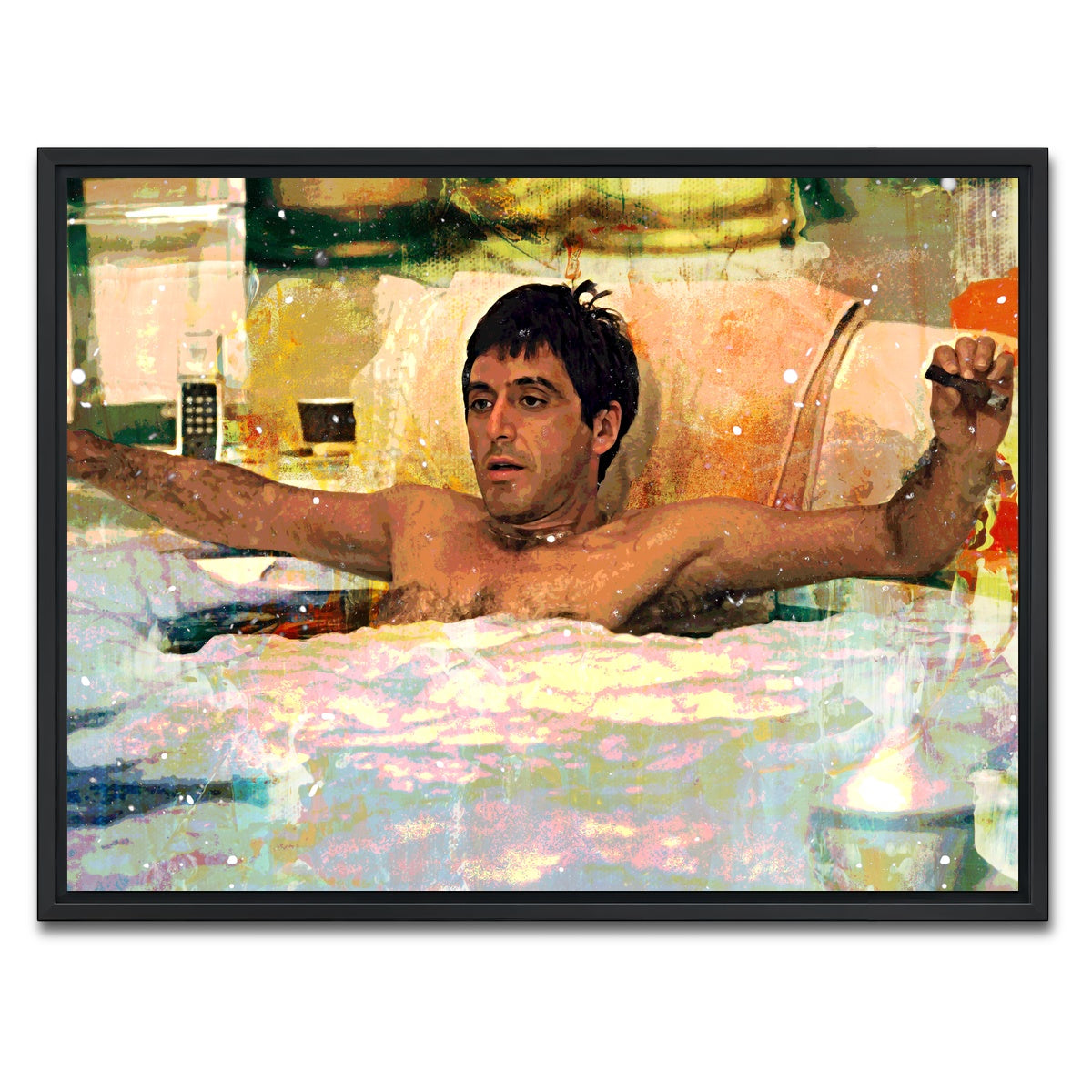 AUTO-MOCKUP WHITE | Scarface Bathtub | 1 Piece | Black Framed Canvas | group=4x3