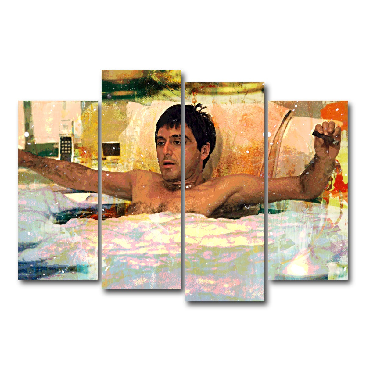 AUTO-MOCKUP WHITE | Scarface Bathtub | 4 Piece | Gallery Wrap Canvas | group=4_normal