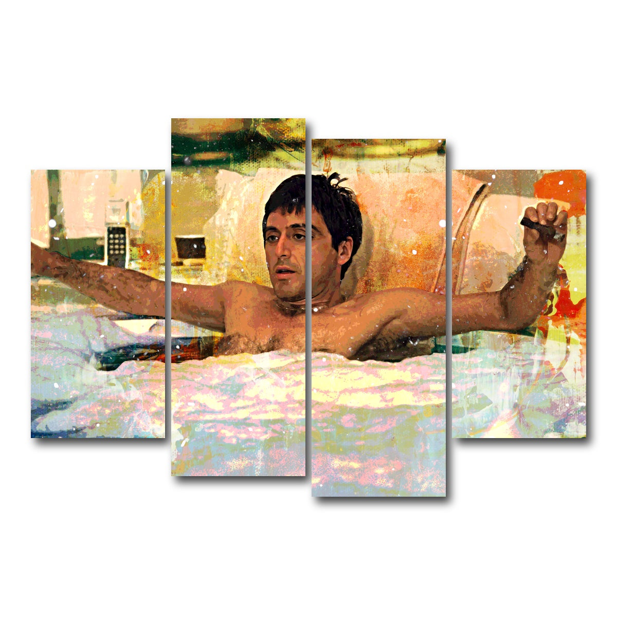 AUTO-MOCKUP WHITE | Scarface Bathtub | 4 Piece | Gallery Wrap Canvas | group=4_short