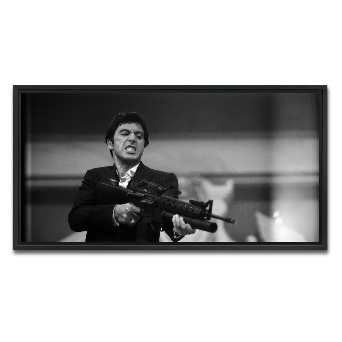 AUTO-MOCKUP WHITE | Scarface Black & White | 1 Piece | Black Frame | group=2x1