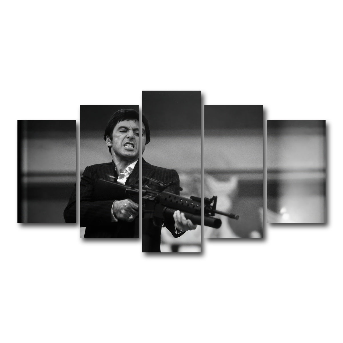 AUTO-MOCKUP WHITE | Scarface Black & White | 5 Piece | Gallery Wrapped | group=5_normal