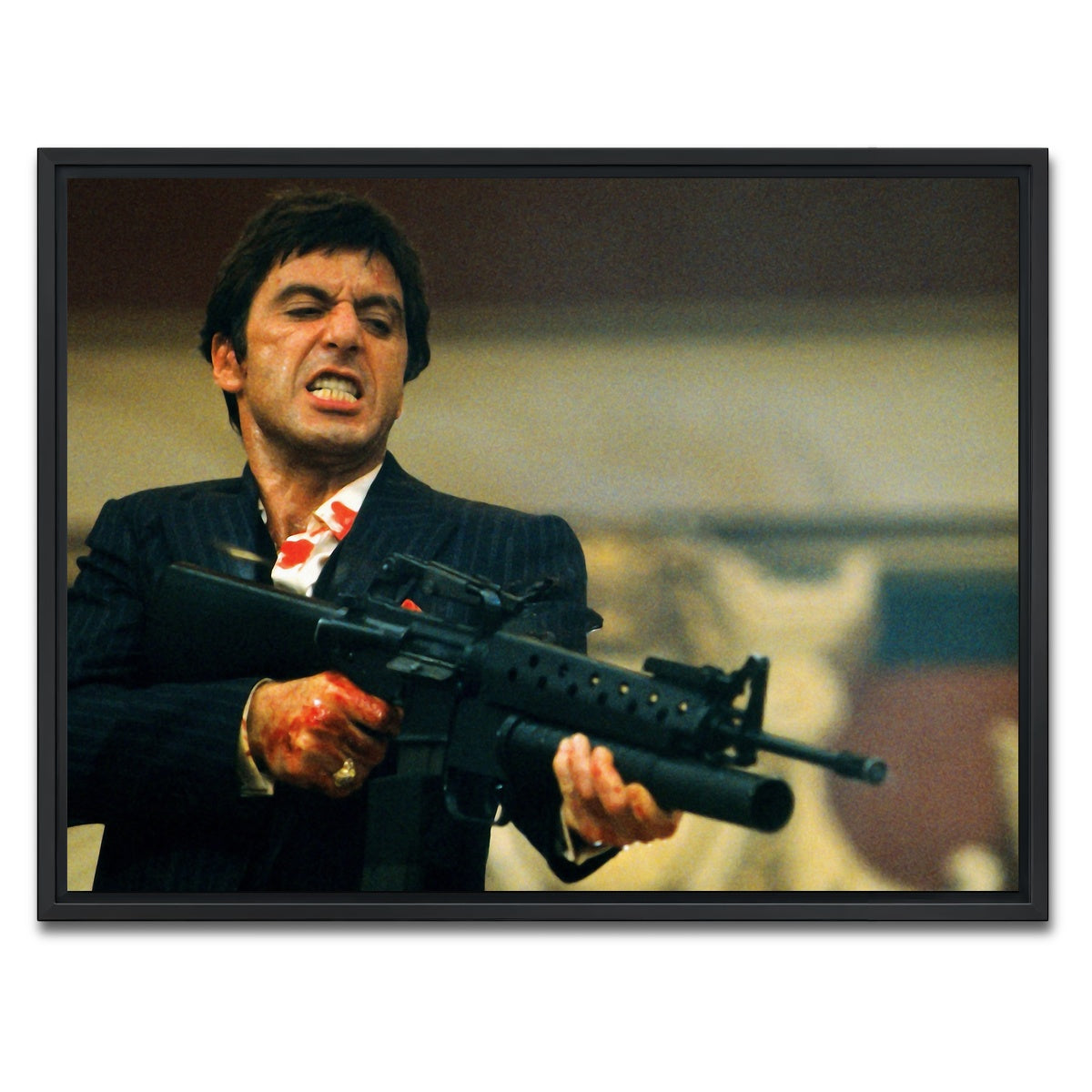 AUTO-MOCKUP WHITE | Scarface | 1 Piece | Black Framed Canvas | group=4x3