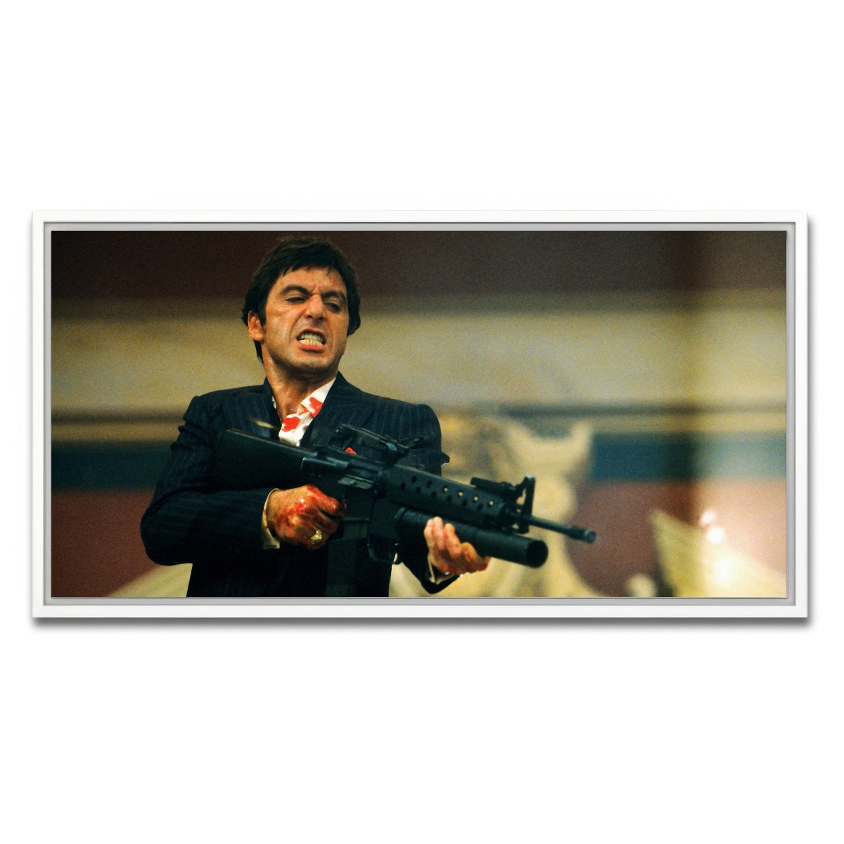 AUTO-MOCKUP WHITE | Scarface | 1 Piece | White Framed Canvas | group=2x1