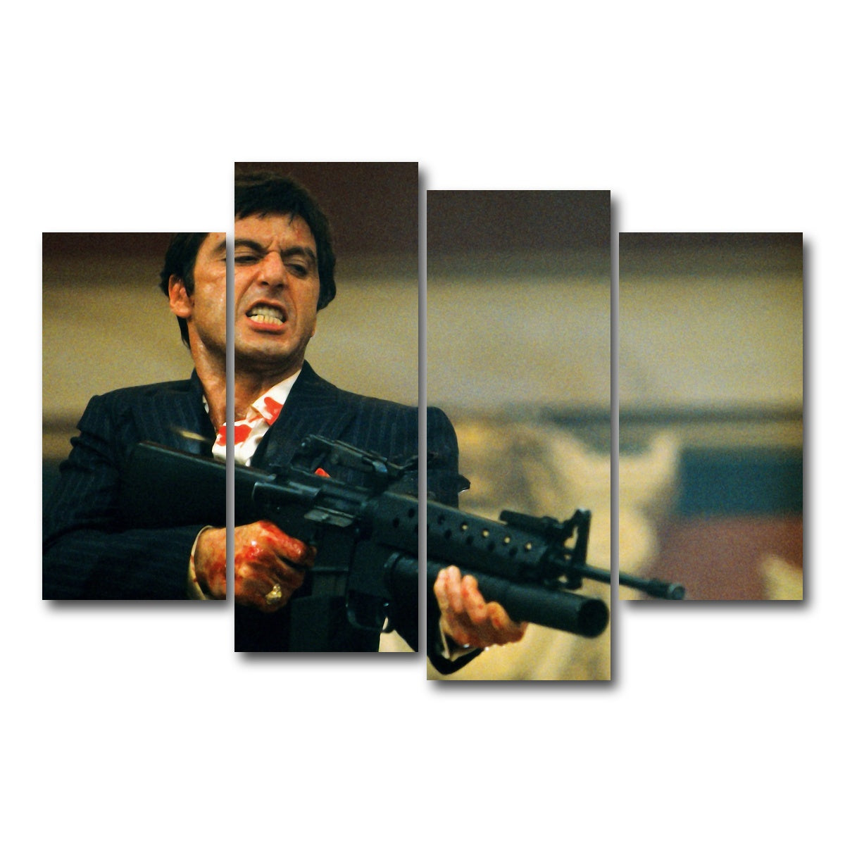 AUTO-MOCKUP WHITE | Scarface | 4 Piece | Gallery Wrap Canvas | group=4_short