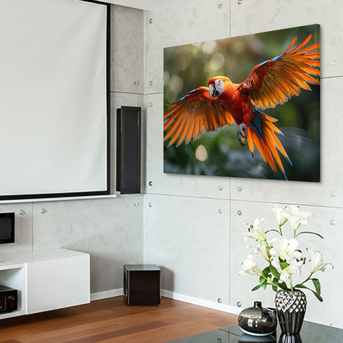 Scarlet Macaw in Flight Wall Art