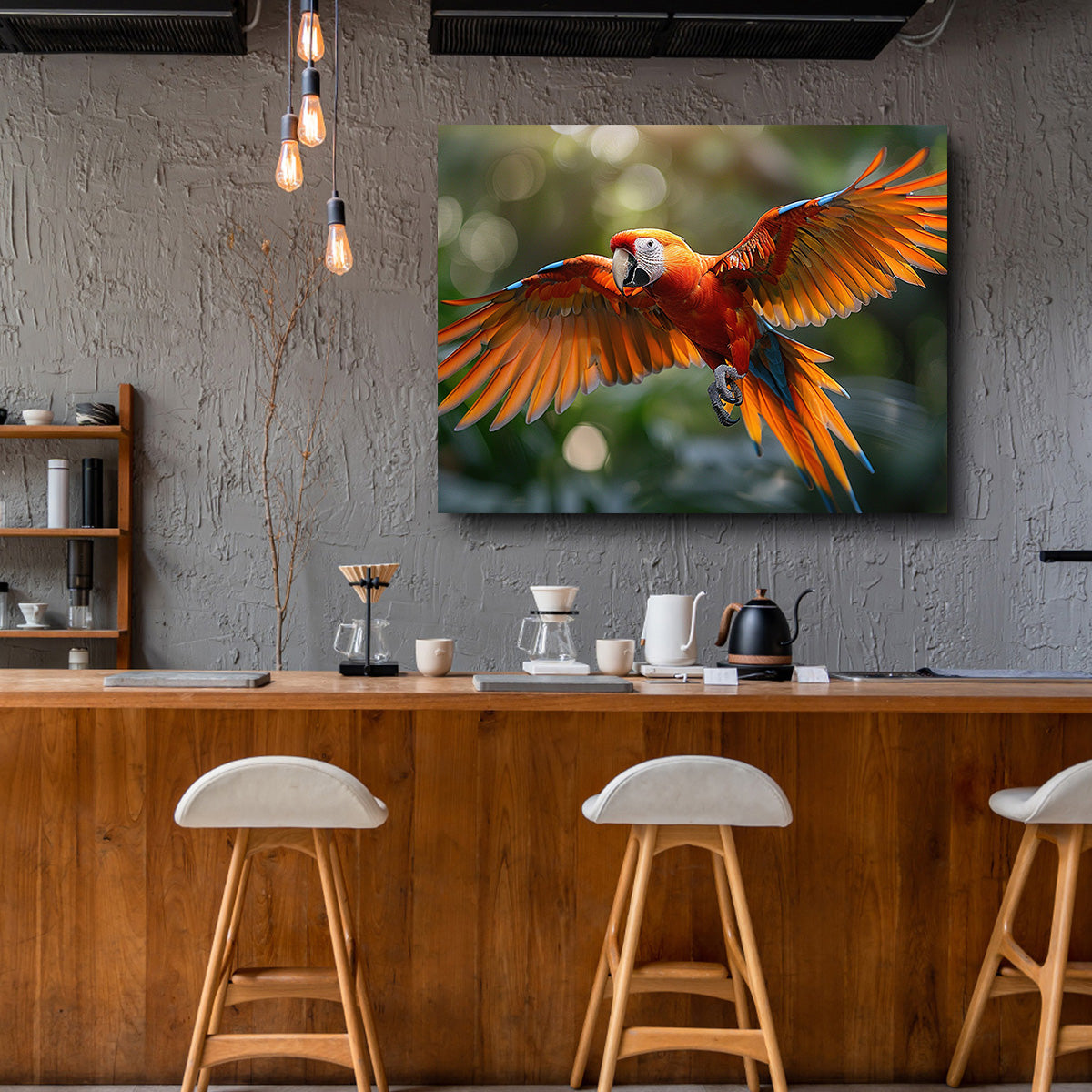 Scarlet Macaw in Flight Wall Art
