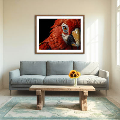 AUTO-MOCKUP ROOM | Scarlet Macaw Close-up Wall Art