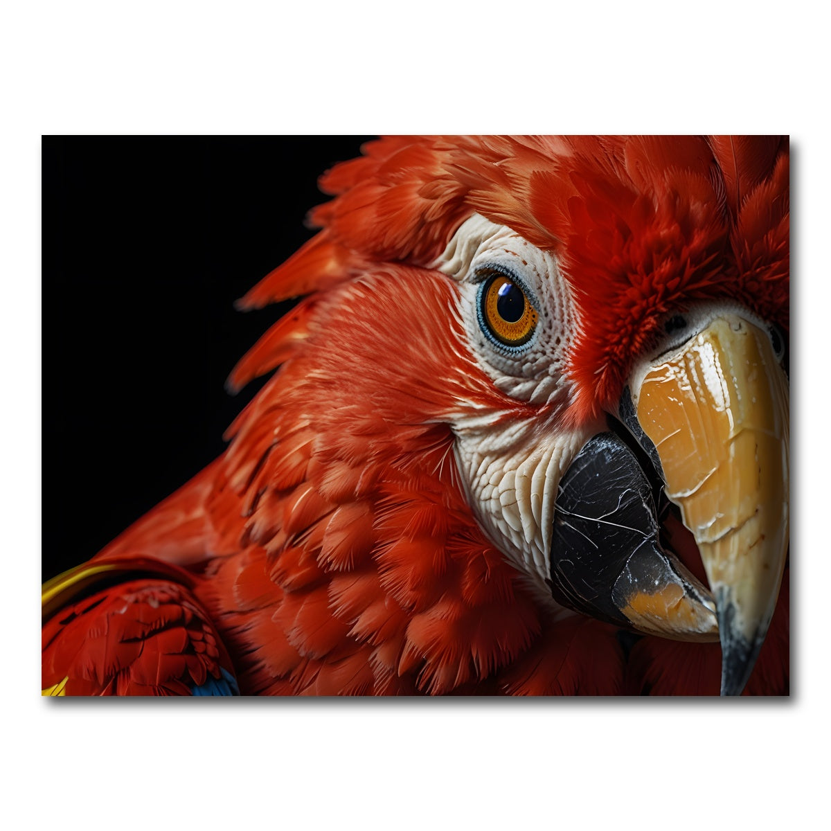 AUTO-MOCKUP WHITE | Scarlet Macaw close-up | 1 Piece | Gallery Wrap Canvas | group=4x3