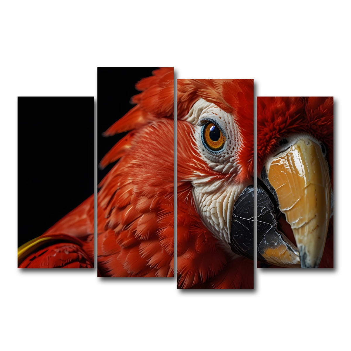 AUTO-MOCKUP WHITE | Scarlet Macaw close-up | 4 Piece | Gallery Wrap Canvas | group=4_normal