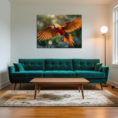 AUTO-MOCKUP ROOM | Scarlet Macaw in Flight