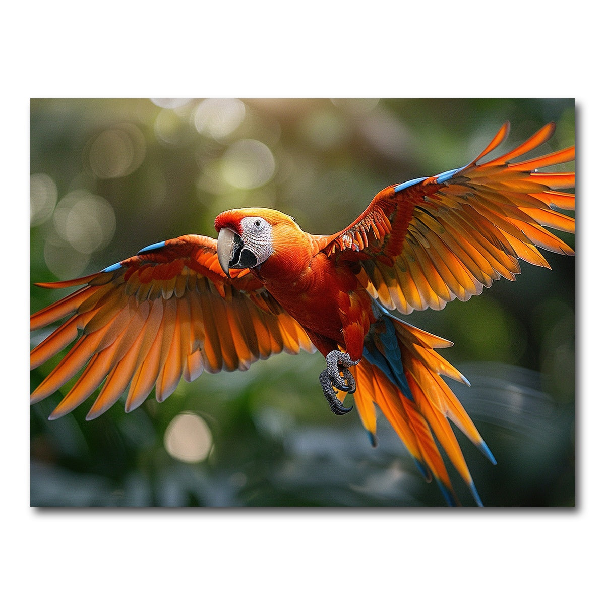AUTO-MOCKUP WHITE | Scarlet Macaw in Flight | 1 Piece | Gallery Wrap Canvas | group=4x3