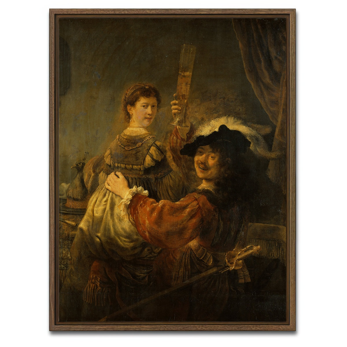 AUTO-MOCKUP WHITE | Scene of the Prodigal Son | 1 Piece | Walnut Framed Canvas | group=3x4