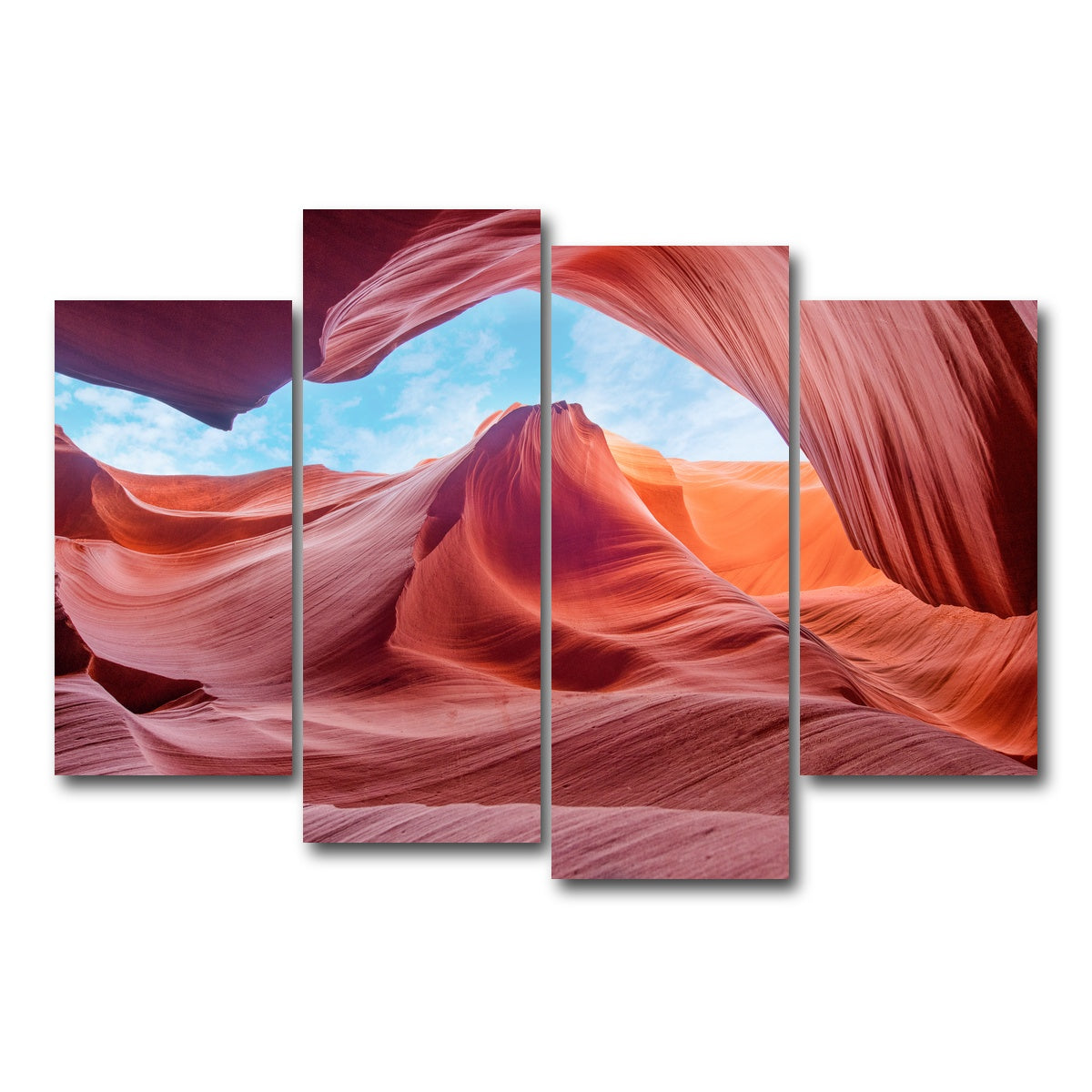 AUTO-MOCKUP WHITE | Scenic Antelope Canyon | 4 Piece | Gallery Wrap Canvas | group=4_short