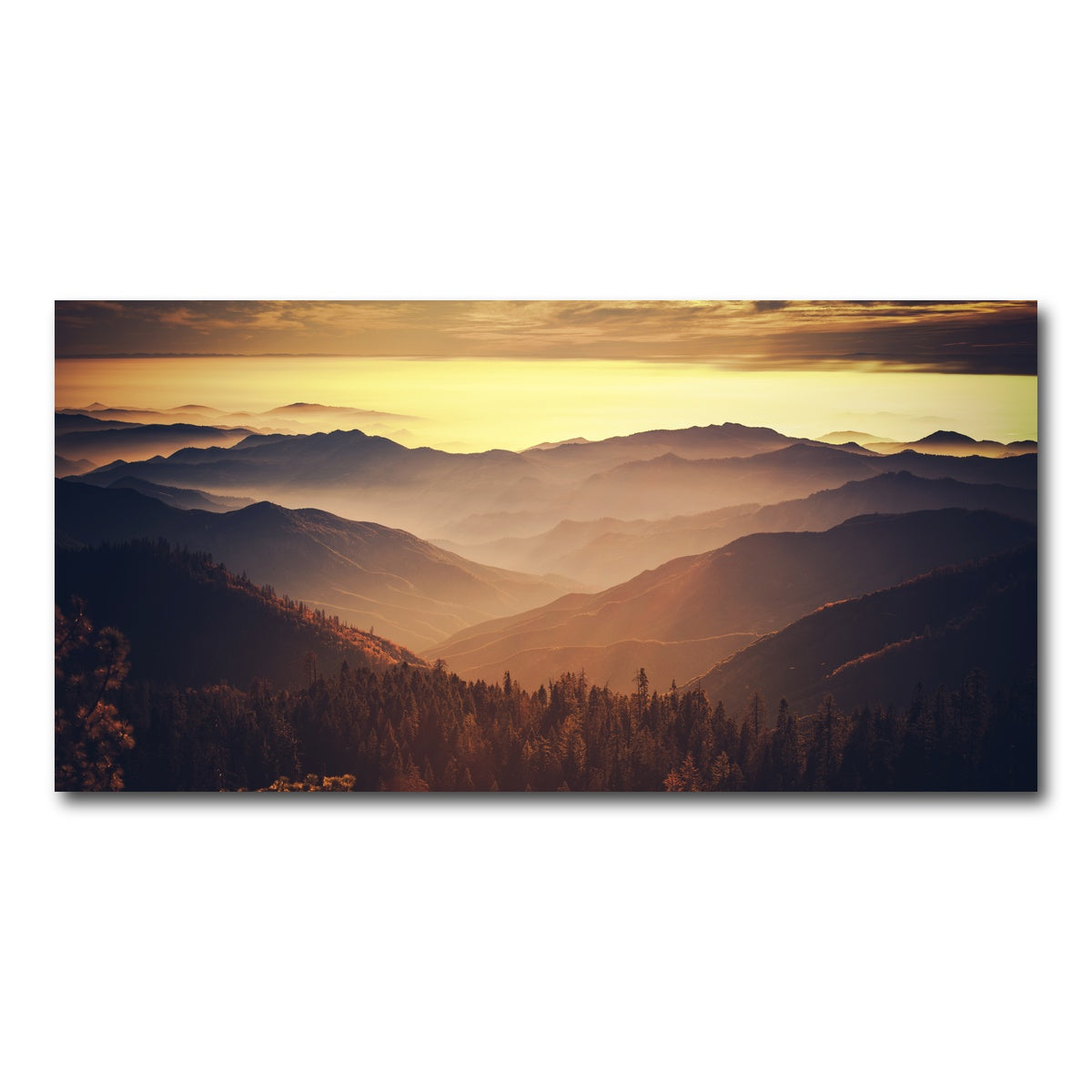 AUTO-MOCKUP WHITE | Scenic Sunset Sierra Nevada Mountains | 1 Piece | Gallery Wrap Canvas | group=2x1