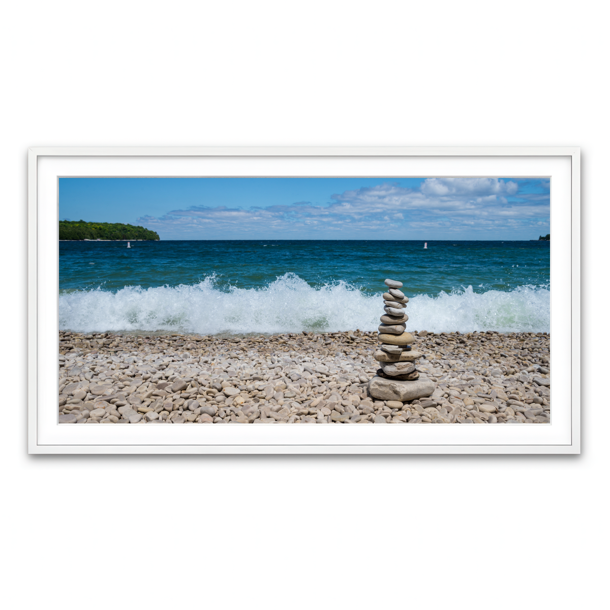 Framed Print 2x1 White