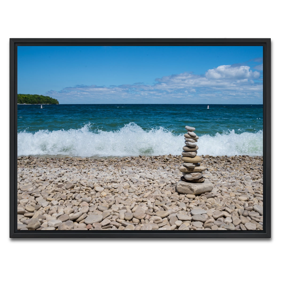 AUTO-MOCKUP WHITE | School House Beach | 1 Piece | Black Framed Canvas | group=4x3