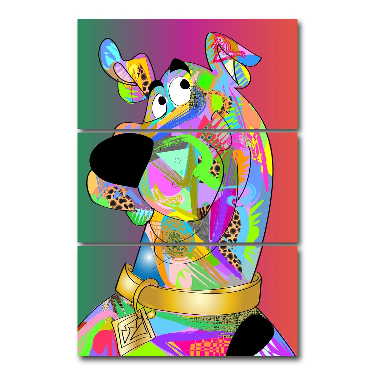 AUTO-MOCKUP WHITE | Scooby Doo | 3 Piece | Gallery Wrap Canvas | group=12x24_stacked