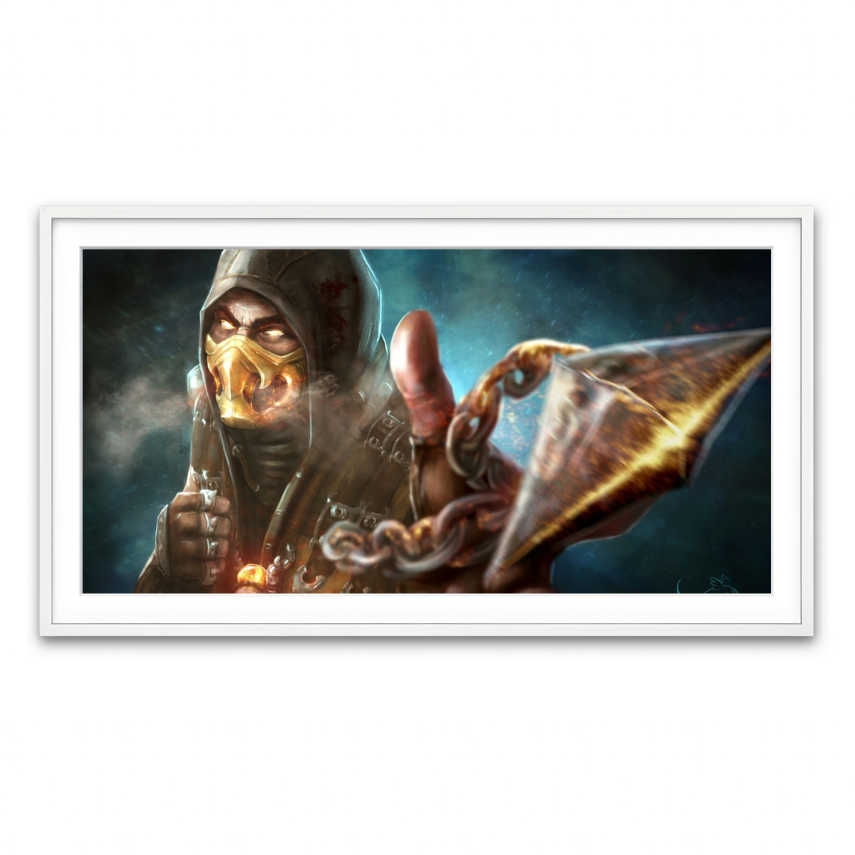 Framed Print 2x1 White