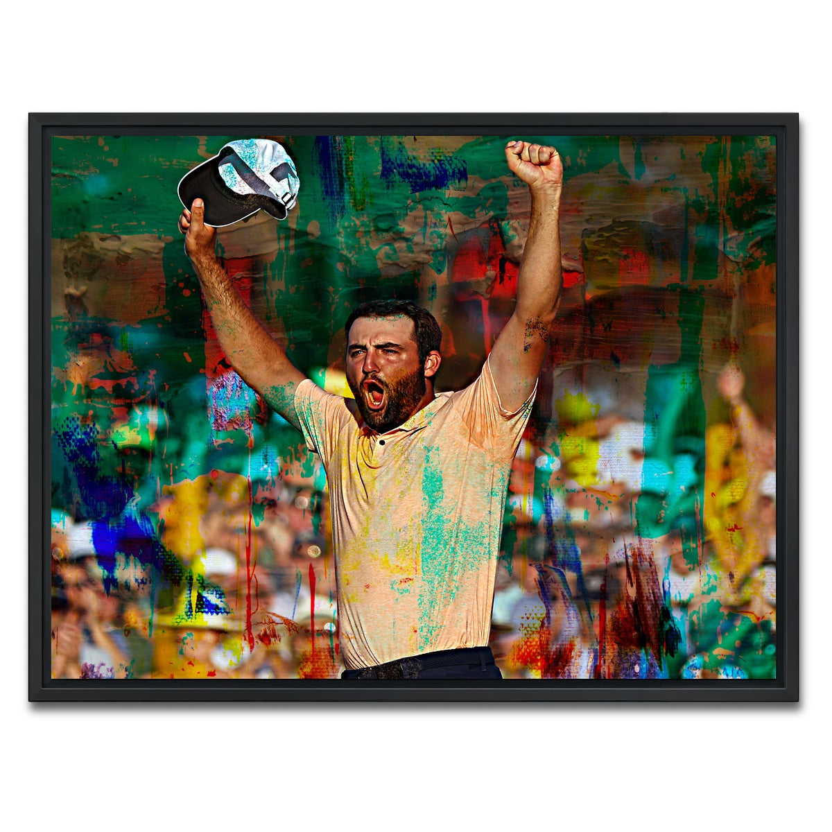 AUTO-MOCKUP WHITE | Scottie Scheffler | 1 Piece | Black Framed Canvas | group=4x3