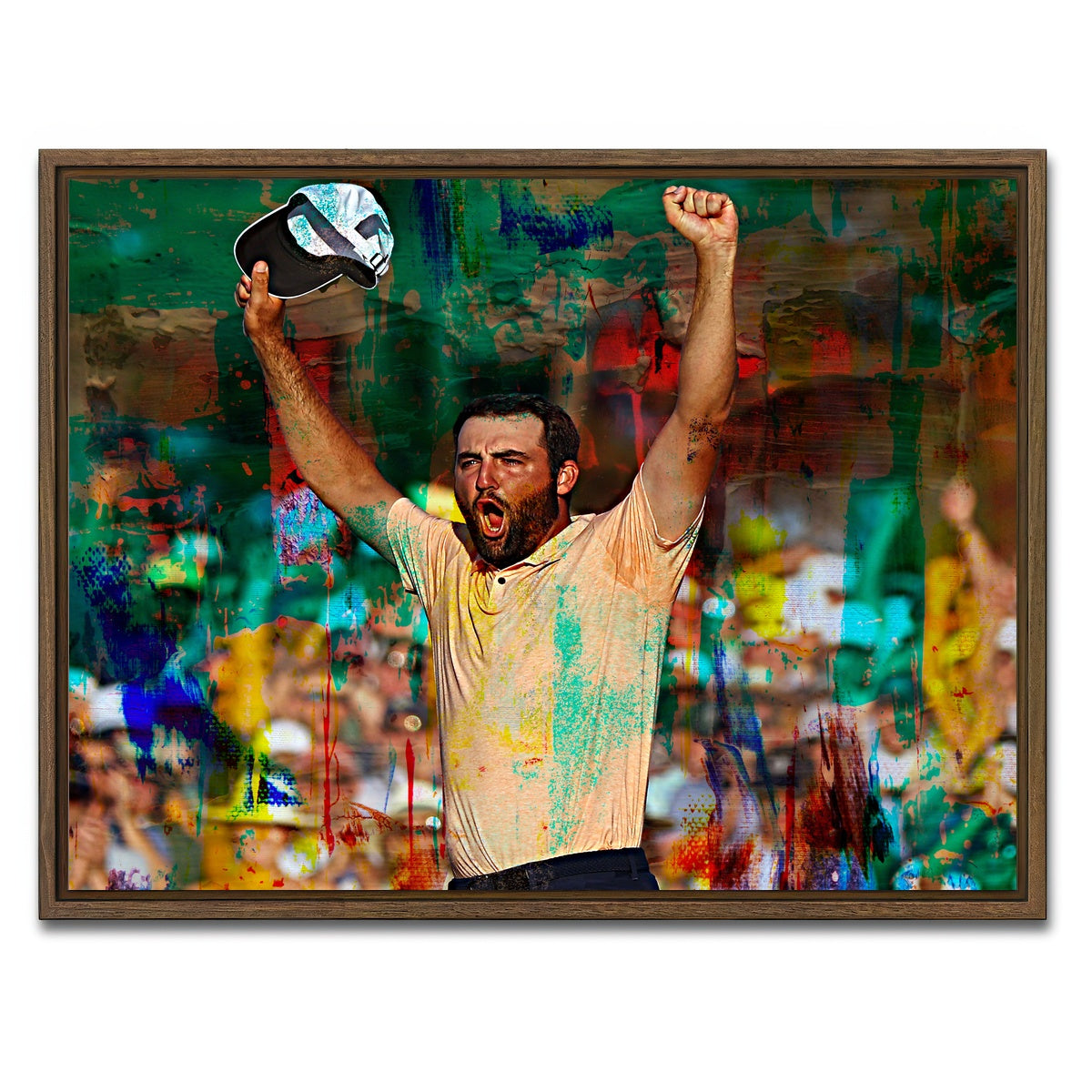 AUTO-MOCKUP WHITE | Scottie Scheffler | 1 Piece | Walnut Framed Canvas | group=4x3