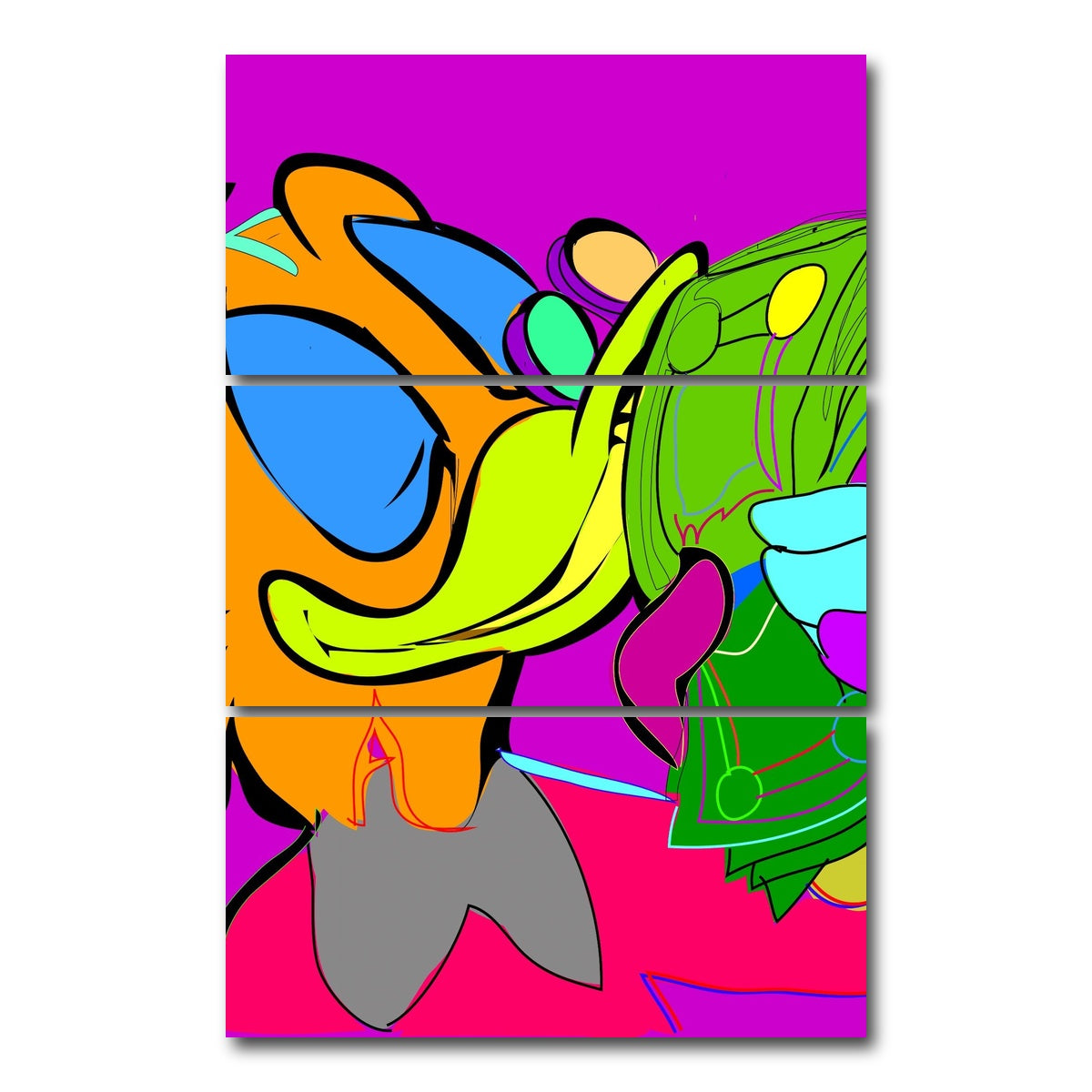 AUTO-MOCKUP WHITE | Scrooge McDuck | 3 Piece | Gallery Wrap Canvas | group=12x24_stacked