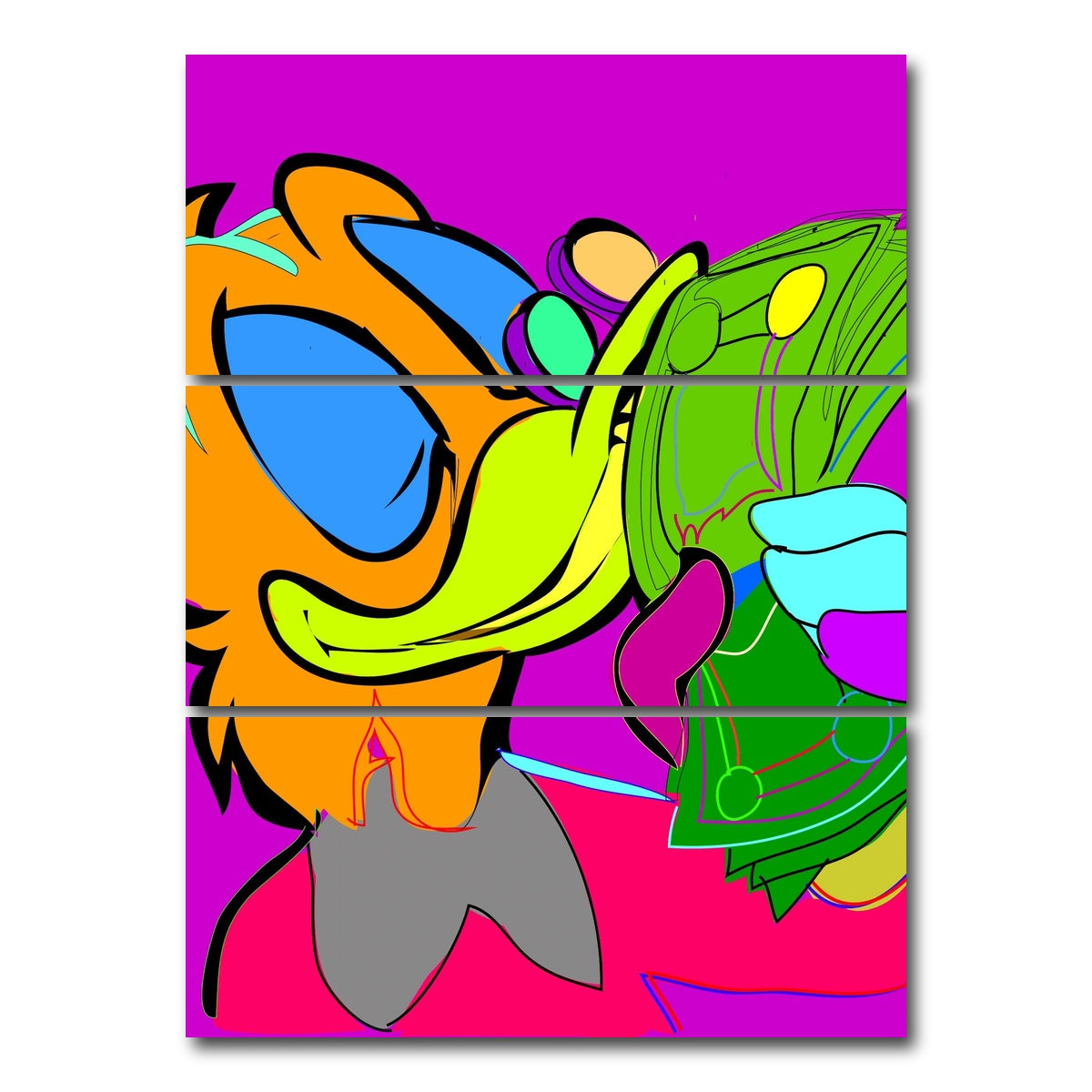 AUTO-MOCKUP WHITE | Scrooge McDuck | 3 Piece | Gallery Wrap Canvas | group=8x18_stacked