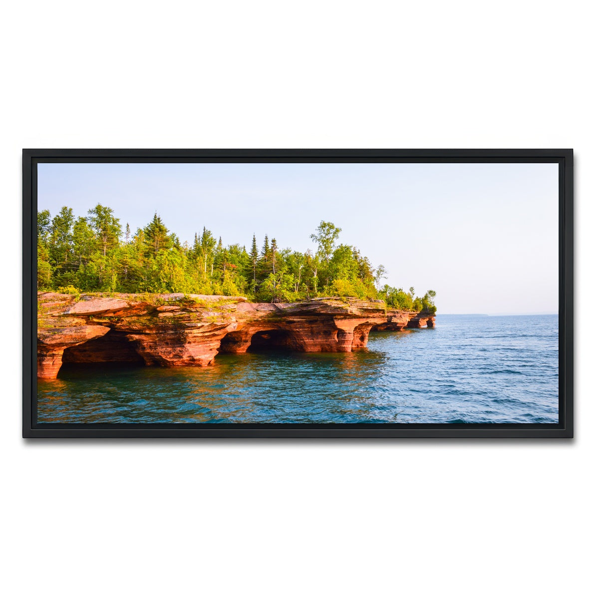 AUTO-MOCKUP WHITE | Sea Caves Apostle Islands | 1 Piece | Black Framed Canvas | group=2x1