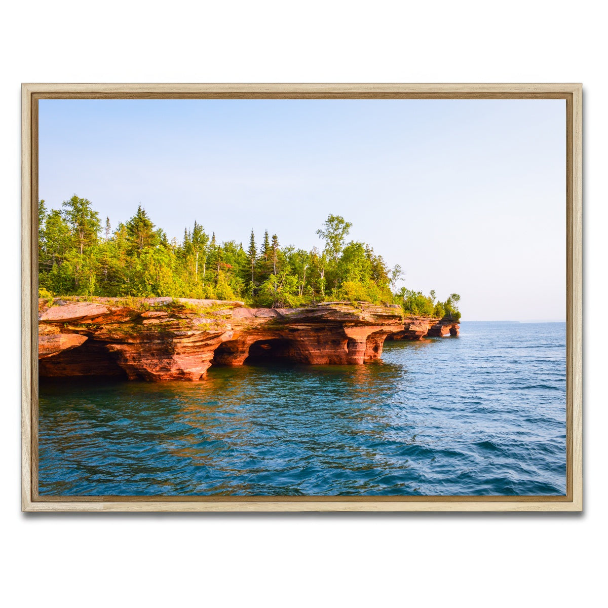 AUTO-MOCKUP WHITE | Sea Caves Apostle Islands | 1 Piece | Natural Framed Canvas | group=4x3