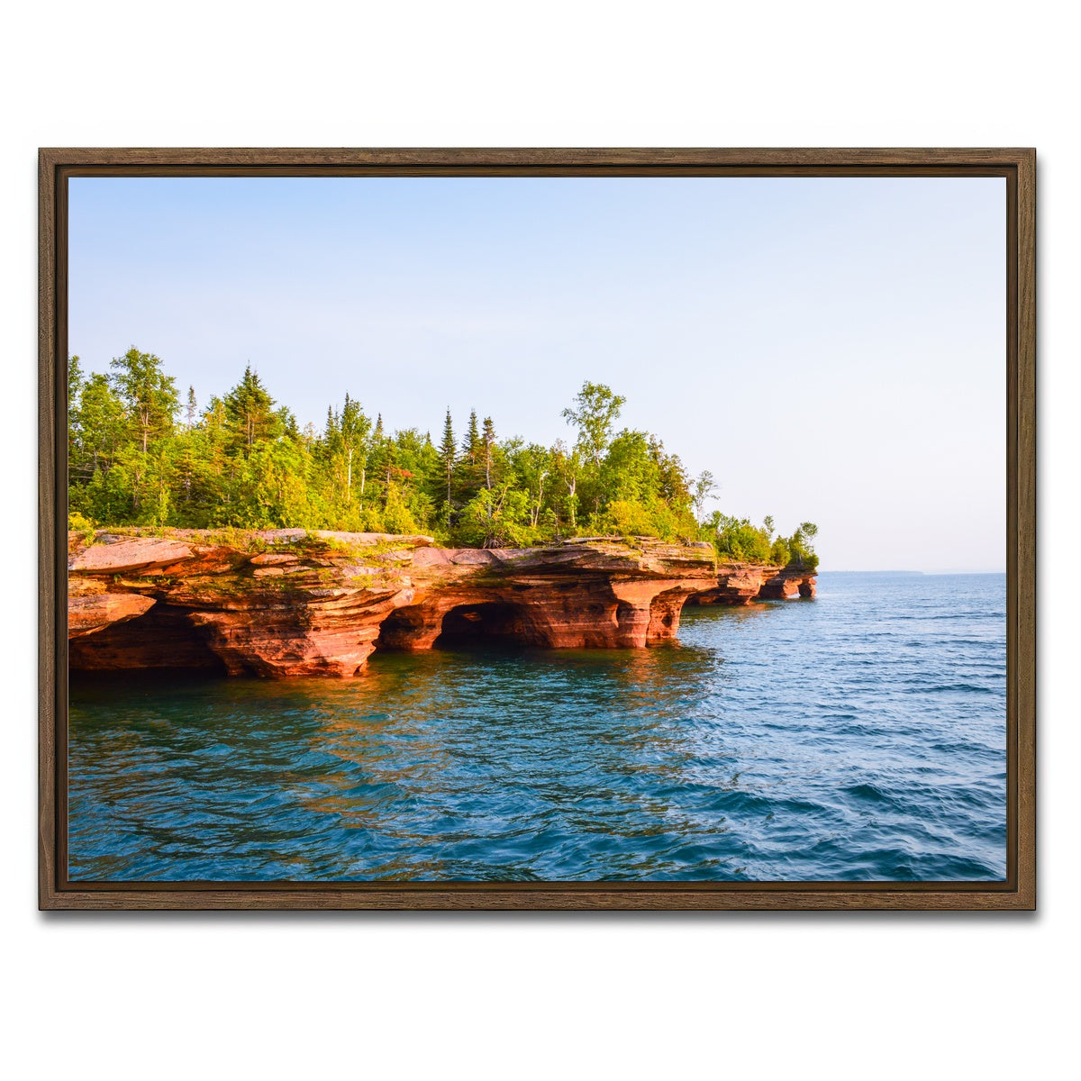AUTO-MOCKUP WHITE | Sea Caves Apostle Islands | 1 Piece | Walnut Framed Canvas | group=4x3