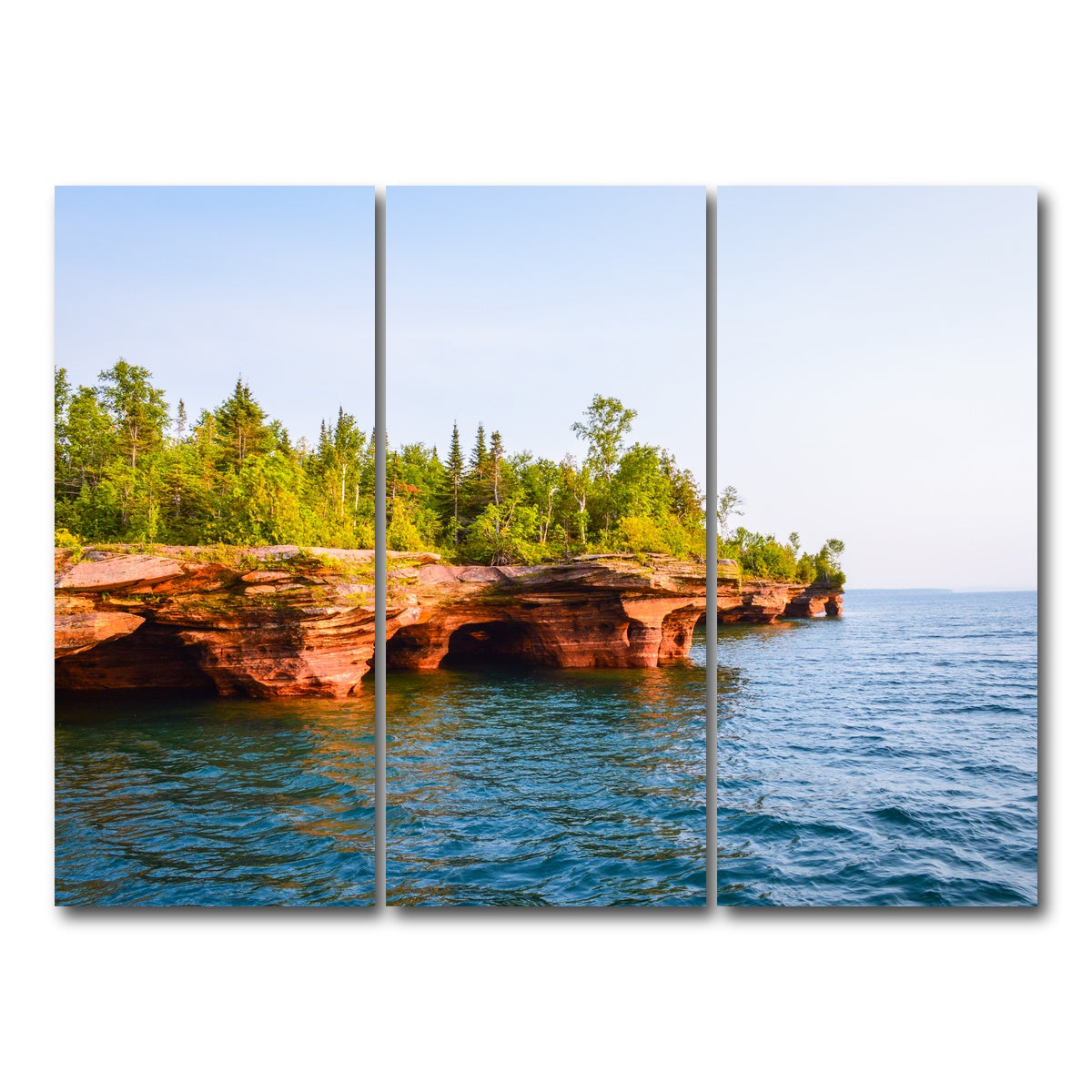 AUTO-MOCKUP WHITE | Sea Caves Apostle Islands | 3 Piece | Gallery Wrap Canvas | group=8x18