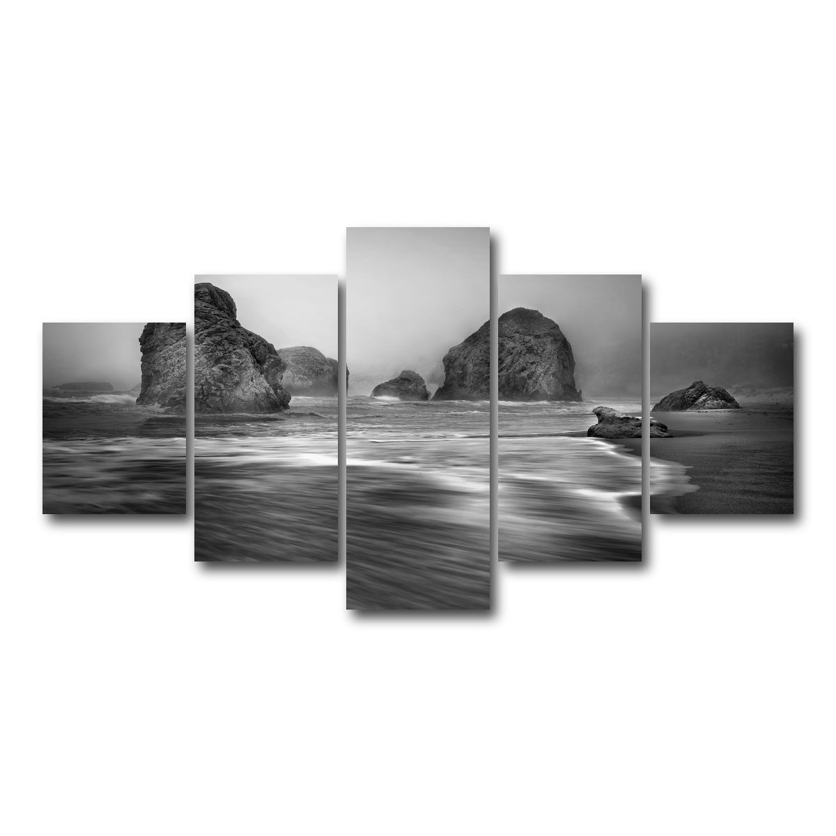 AUTO-MOCKUP WHITE | Sea Stacks - Foggy Oregon Coast | 5 Piece | Gallery Wrap Canvas | group=5_short
