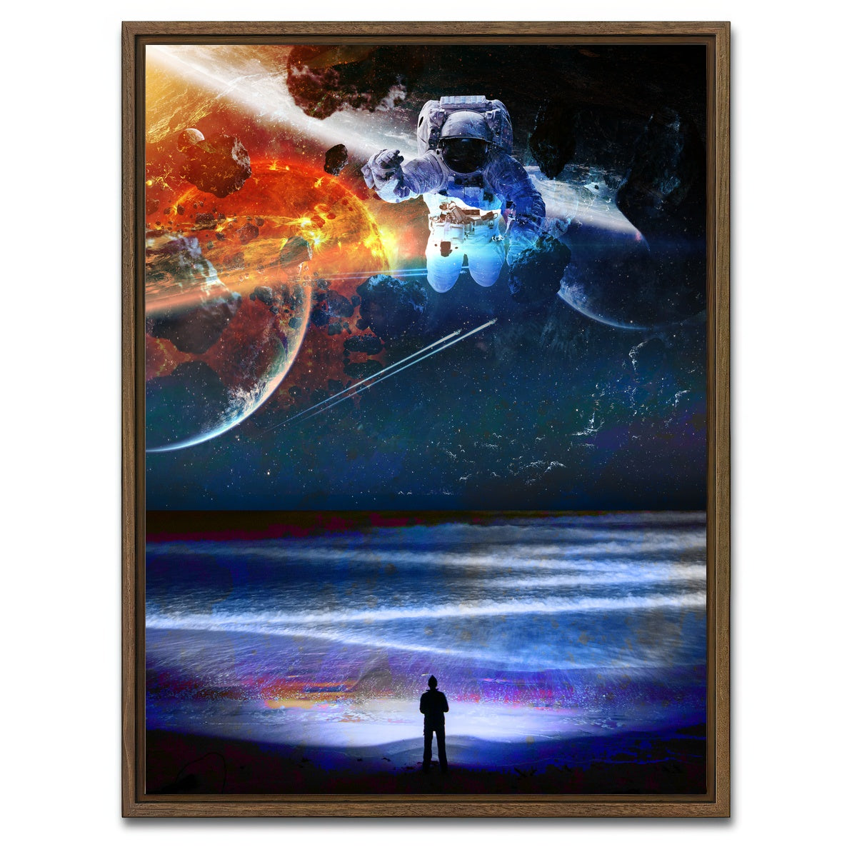 AUTO-MOCKUP WHITE | Sea and Space | 1 Piece | Walnut Framed Canvas | group=3x4