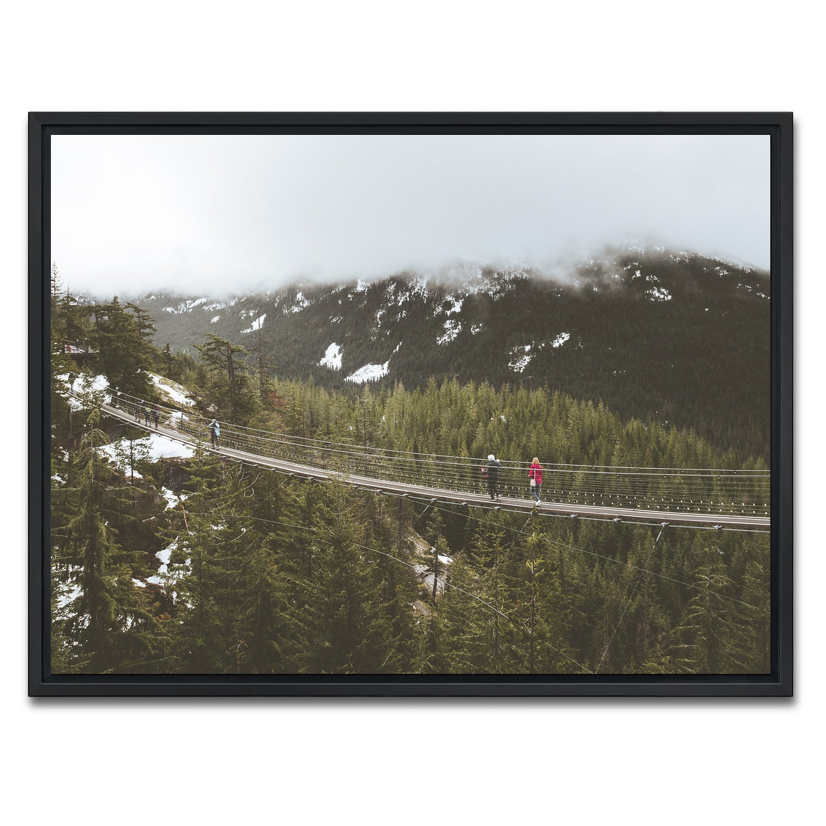 AUTO-MOCKUP WHITE | Sea to Sky Suspension Bridge Canada | 1 Piece | Black Framed Canvas | group=4x3