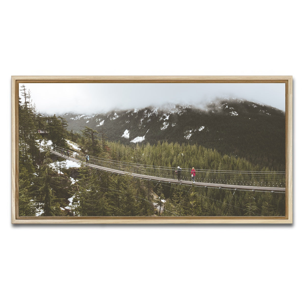 AUTO-MOCKUP WHITE | Sea to Sky Suspension Bridge Canada | 1 Piece | Natural Framed Canvas | group=2x1