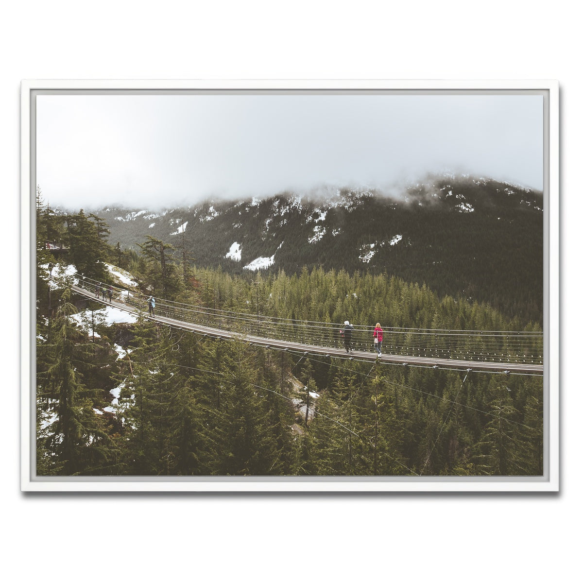 AUTO-MOCKUP WHITE | Sea to Sky Suspension Bridge Canada | 1 Piece | White Framed Canvas | group=4x3