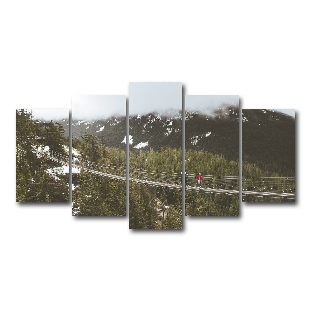 AUTO-MOCKUP WHITE | Sea to Sky Suspension Bridge Canada | 5 Piece | Gallery Wrap Canvas | group=5_normal