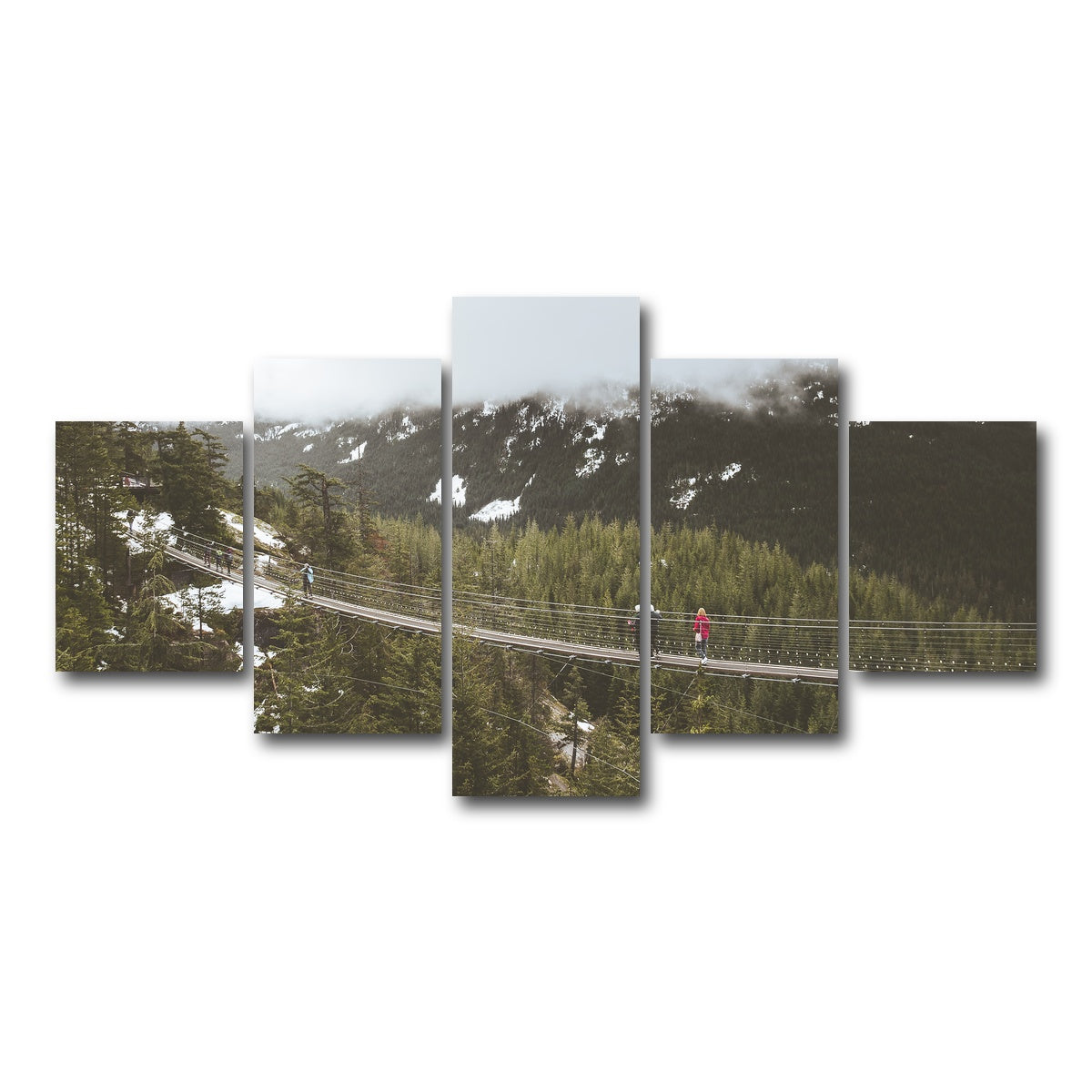 AUTO-MOCKUP WHITE | Sea to Sky Suspension Bridge Canada | 5 Piece | Gallery Wrap Canvas | group=5_short