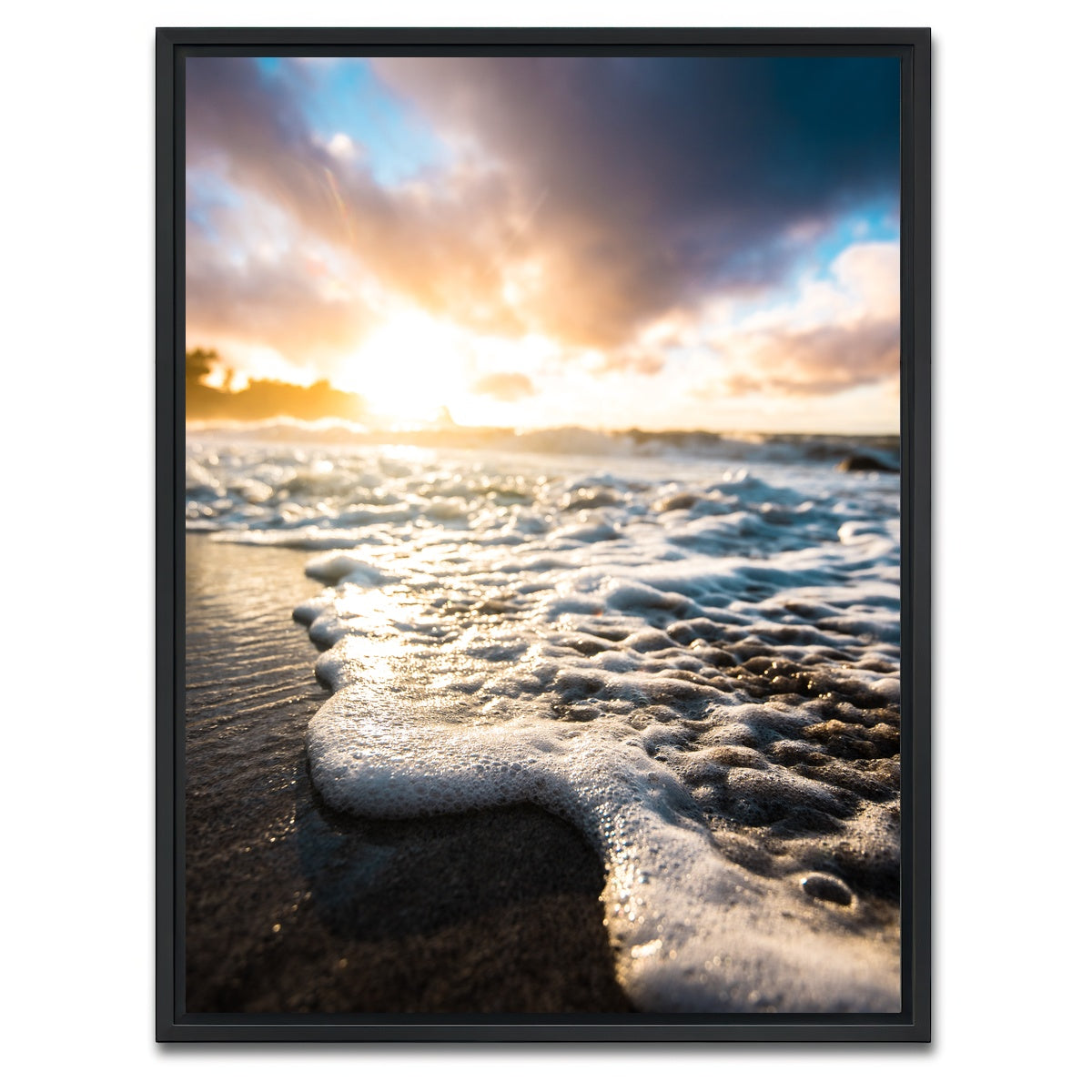 AUTO-MOCKUP WHITE | Seafoam Sunrise | 1 Piece | Black Framed Canvas | group=3x4