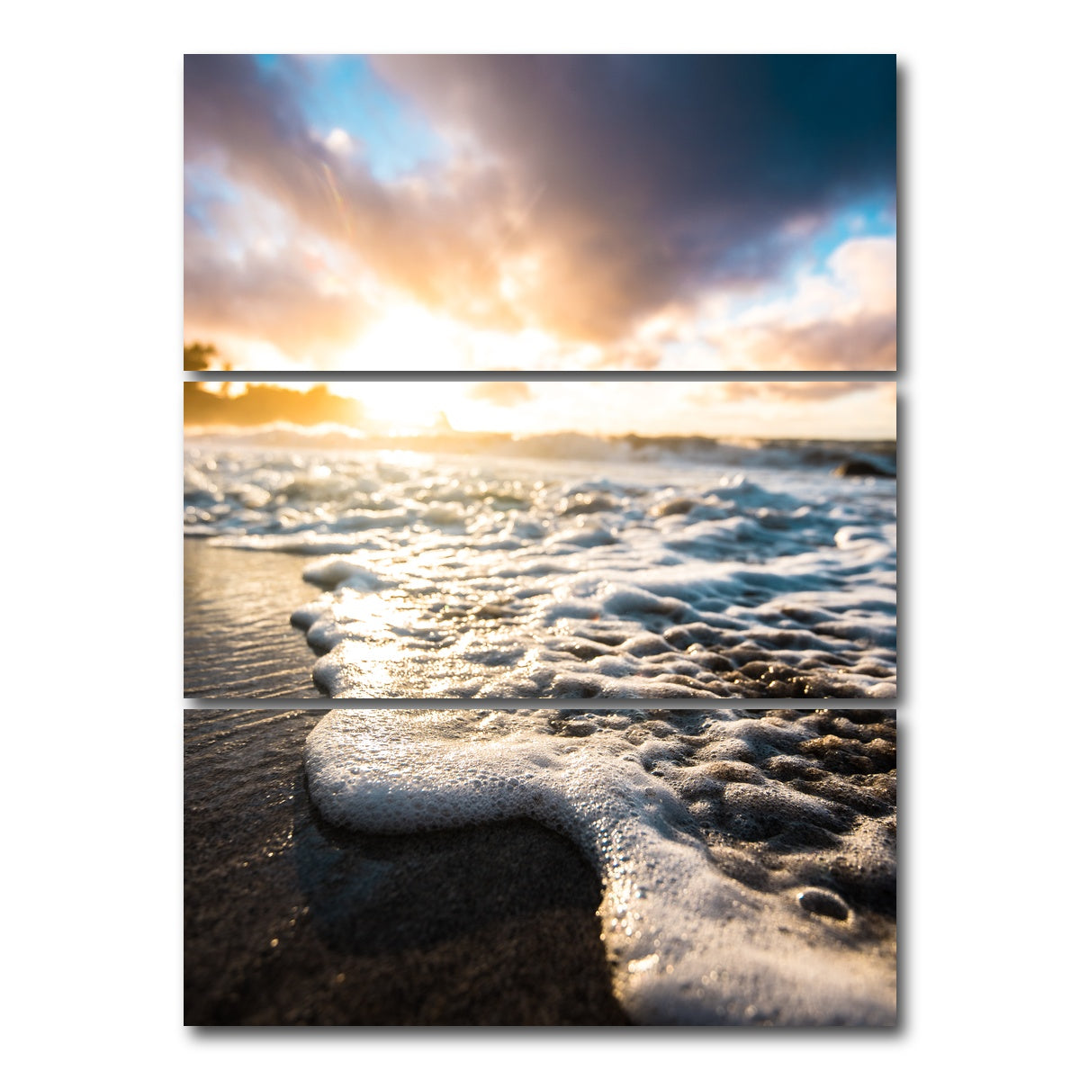 AUTO-MOCKUP WHITE | Seafoam Sunrise | 3 Piece | Gallery Wrap Canvas | group=8x18_stacked