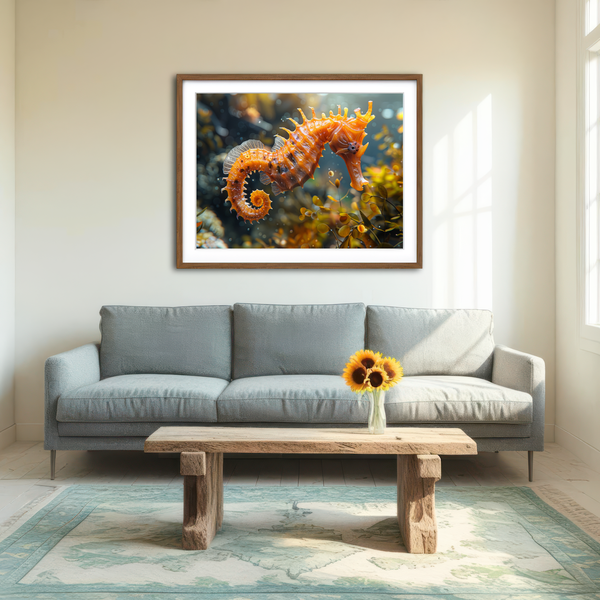 AUTO-MOCKUP ROOM | Seahorse Wall Art