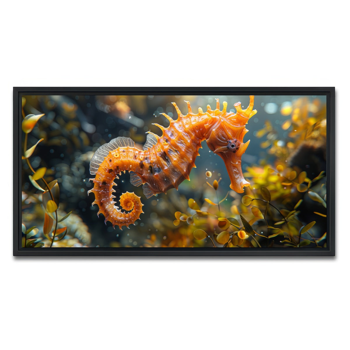 AUTO-MOCKUP WHITE | Seahorse | 1 Piece | Black Framed Canvas | group=2x1