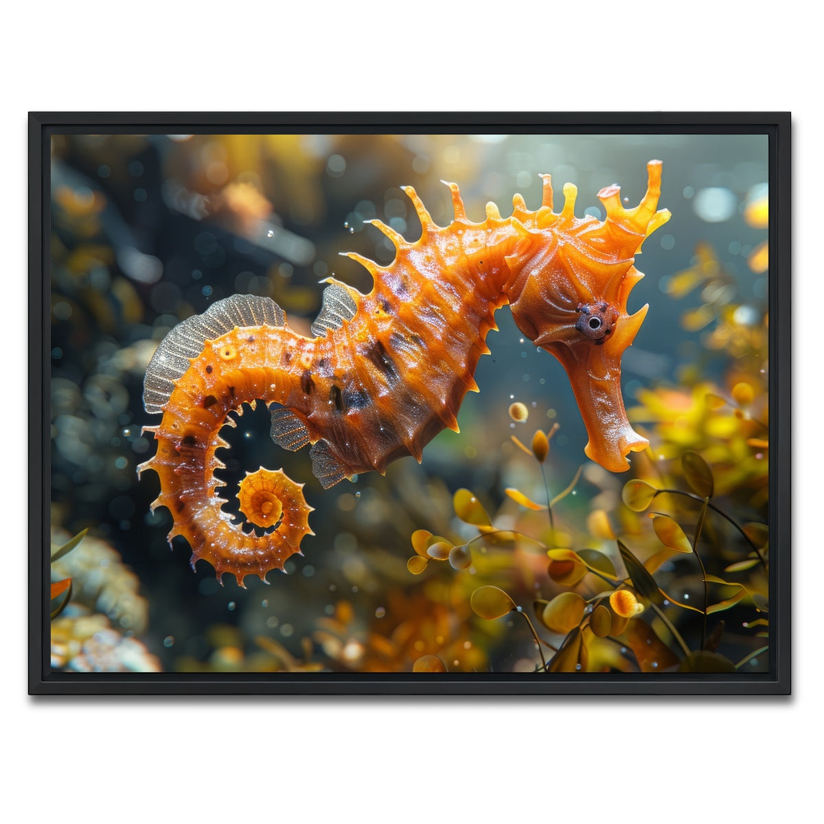 AUTO-MOCKUP WHITE | Seahorse | 1 Piece | Black Framed Canvas | group=4x3