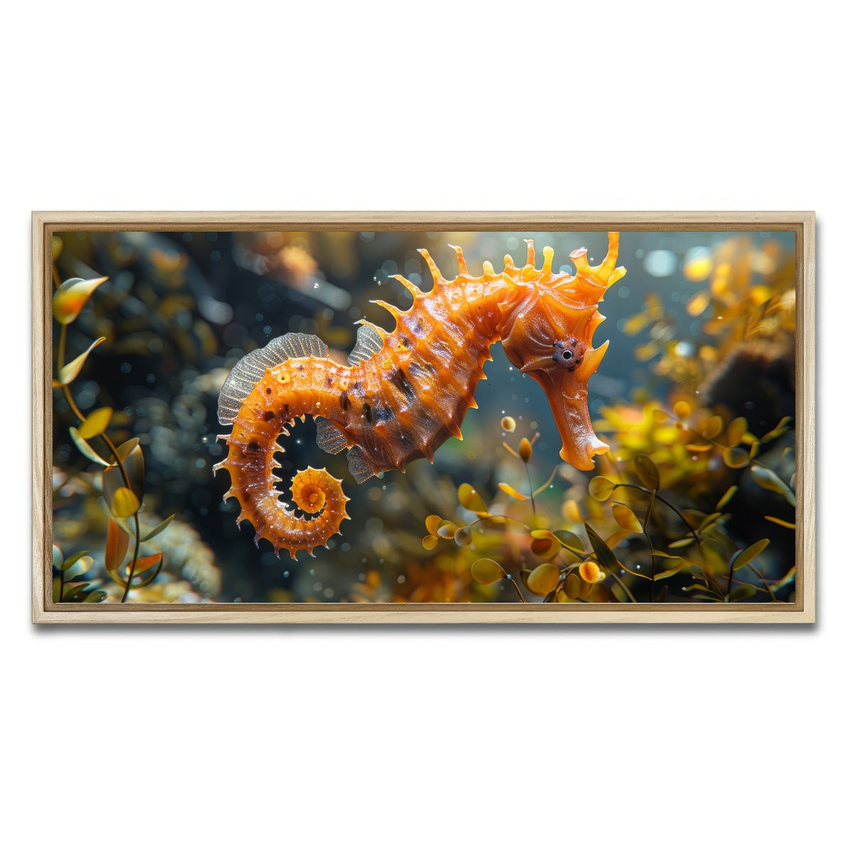 AUTO-MOCKUP WHITE | Seahorse | 1 Piece | Natural Framed Canvas | group=2x1