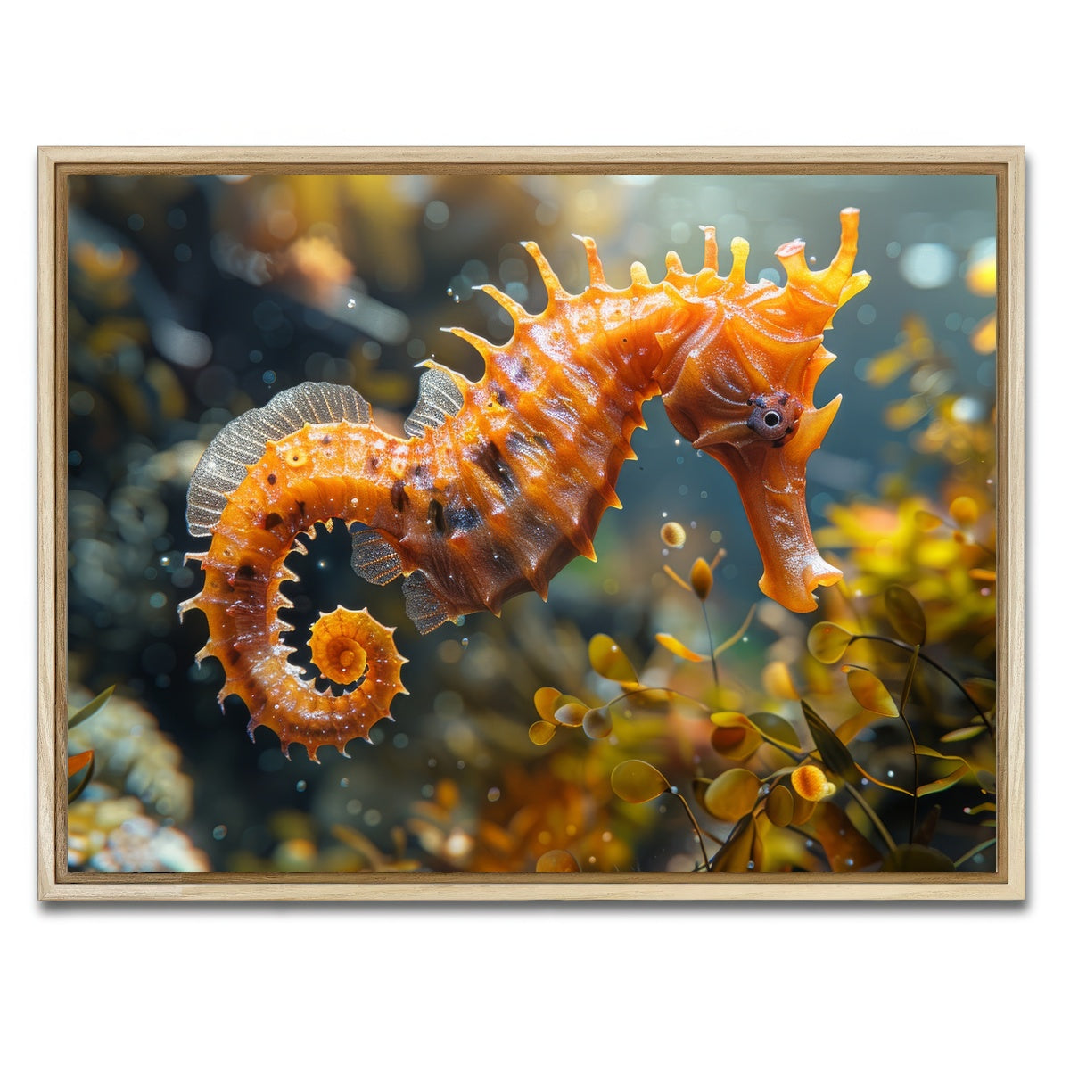 AUTO-MOCKUP WHITE | Seahorse | 1 Piece | Natural Framed Canvas | group=4x3